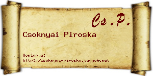 Csoknyai Piroska névjegykártya