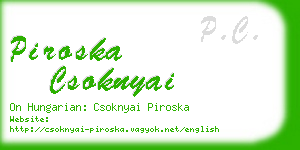 piroska csoknyai business card